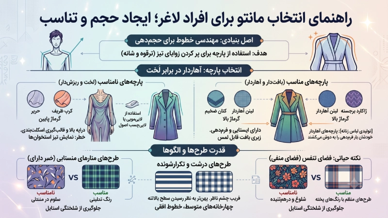راهنمای انتخاب مانتو برای افراد لاغر