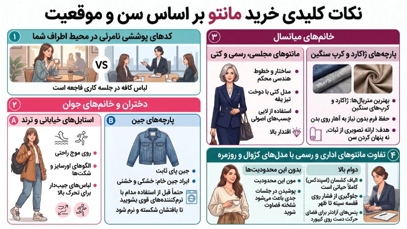 نکات کلیدی خرید مانتو بر اساس سن و موقعیت