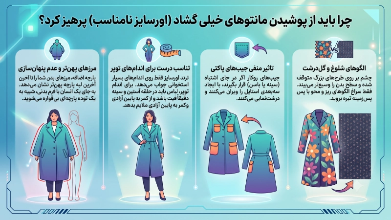 چرا از پوشیدن مانتوهای خیلی گشاد (اورسایز نامناسب) باید پرهیز کرد؟