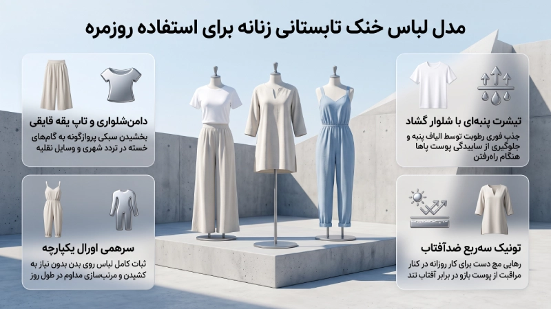 مدل لباس خنک تابستانی زنانه برای استفاده روزمره