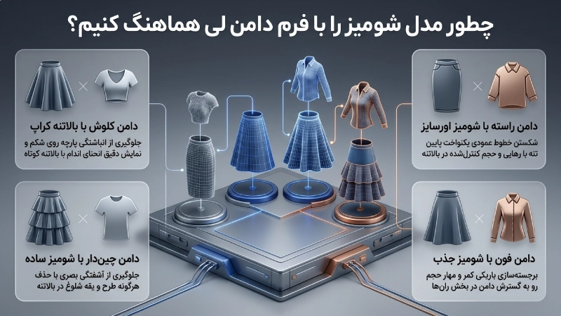 چطور مدل شومیز را با فرم دامن لی هماهنگ کنیم