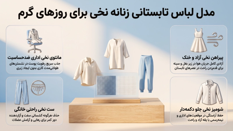 مدل لباس تابستانی زنانه نخی برای روزهای گرم