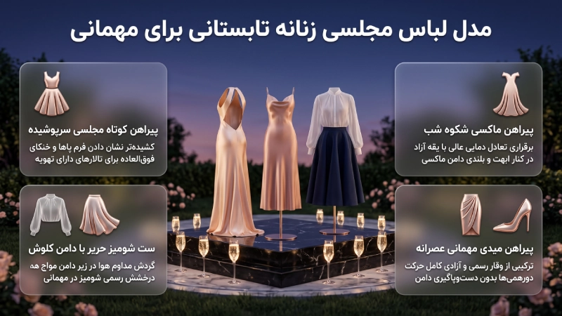 مدل لباس مجلسی زنانه تابستانی برای مهمانی